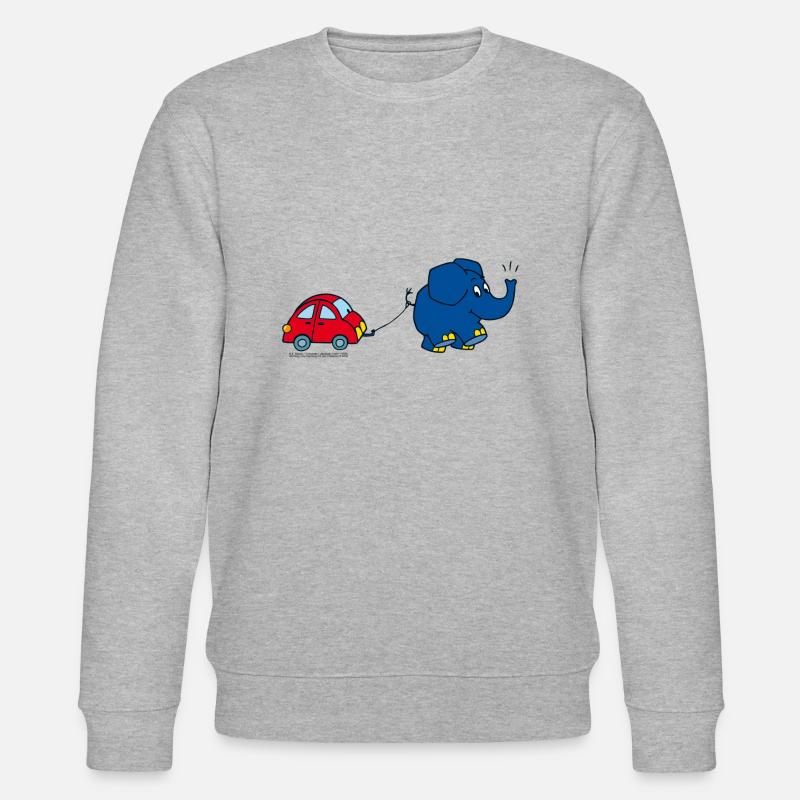Der Elefant mit Auto - Stanley/Stella Unisex Bio-Sweatshirt CHANGER  - Grau meliert