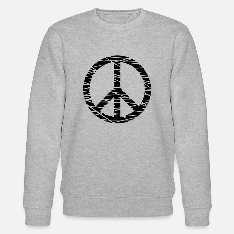 Frieden / peace (grunge, 1c) - Stanley/Stella Unisex Bio-Sweatshirt CHANGER - Grau meliert