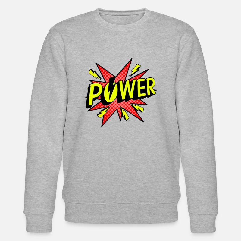 Power - Comic - Stanley/Stella Unisex Bio-Sweatshirt CHANGER  - Grau meliert