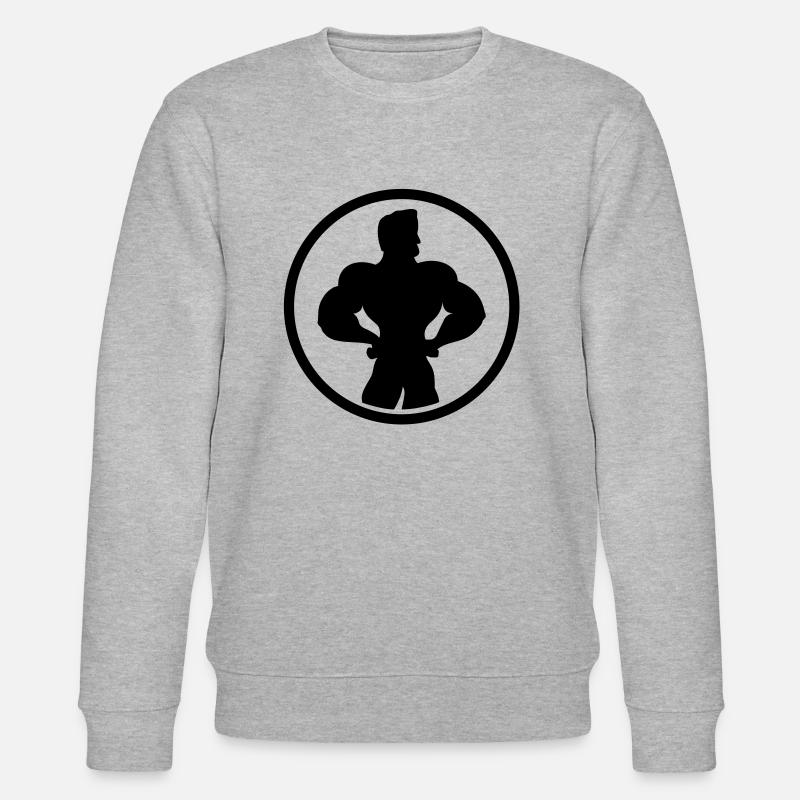 bodybuilding_logo - Stanley/Stella Unisex Bio-Sweatshirt CHANGER  - Grau meliert