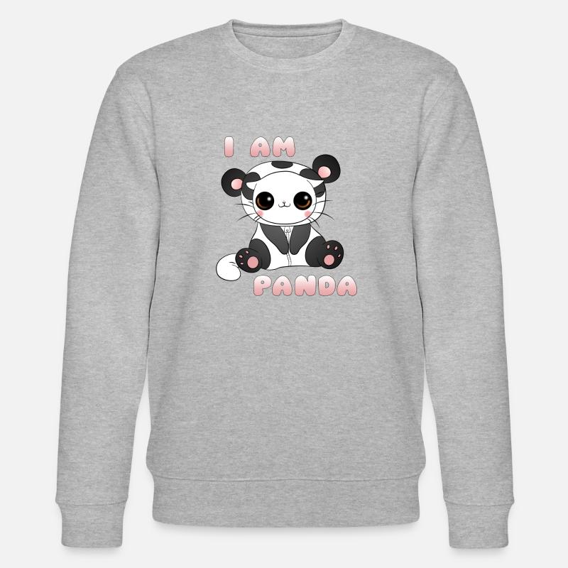 I am Panda - Stanley/Stella Unisex Bio-Sweatshirt CHANGER  - Grau meliert