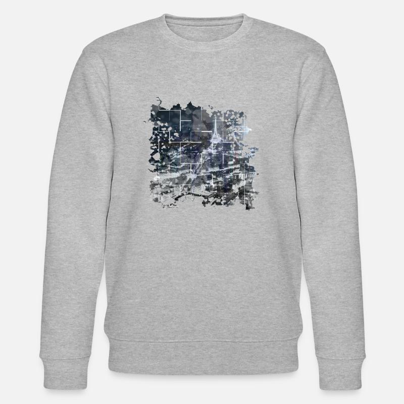 Paris, nuit, tour eiffel, cityscape - Sweat bio CHANGER Stanley/Stella Unisexe - gris chiné