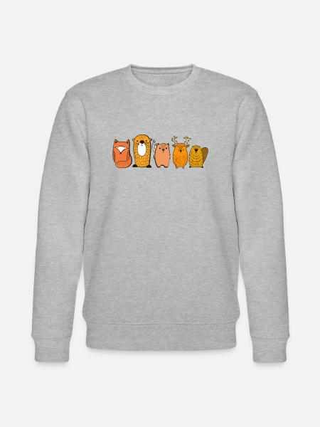 Tiere des Waldes Geschenkidee - Stanley/Stella Unisex Bio-Sweatshirt CHANGER  - Grau meliert