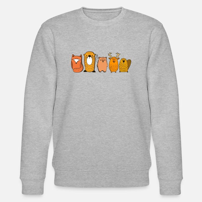 Tiere des Waldes Geschenkidee - Stanley/Stella Unisex Bio-Sweatshirt CHANGER  - Grau meliert