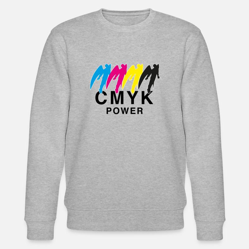 CMYK Superhelden - Stanley/Stella Unisex Bio-Sweatshirt CHANGER  - Grau meliert