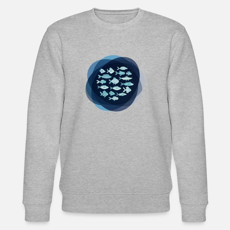 Fische Sternzeichen Angeln - Stanley/Stella Unisex Bio-Sweatshirt CHANGER  - Grau meliert