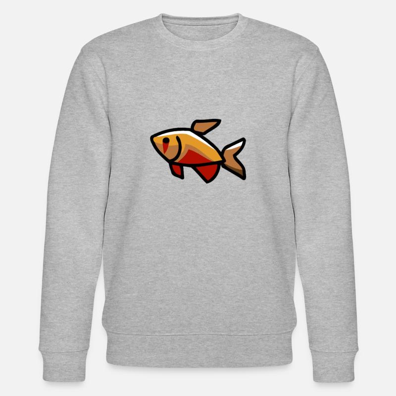 Fisch Comic Design rot - Stanley/Stella Unisex Bio-Sweatshirt CHANGER  - Grau meliert