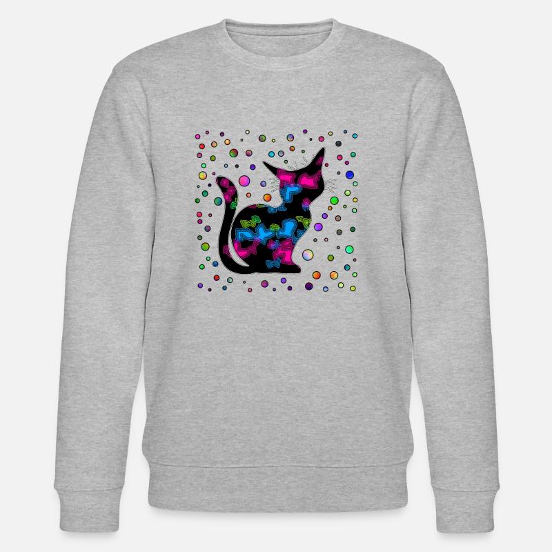 Katze - Stanley/Stella Unisex Bio-Sweatshirt CHANGER  - Grau meliert