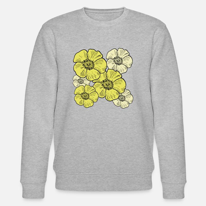 Bluetenmeer gelb - Stanley/Stella Unisex Bio-Sweatshirt CHANGER  - Grau meliert