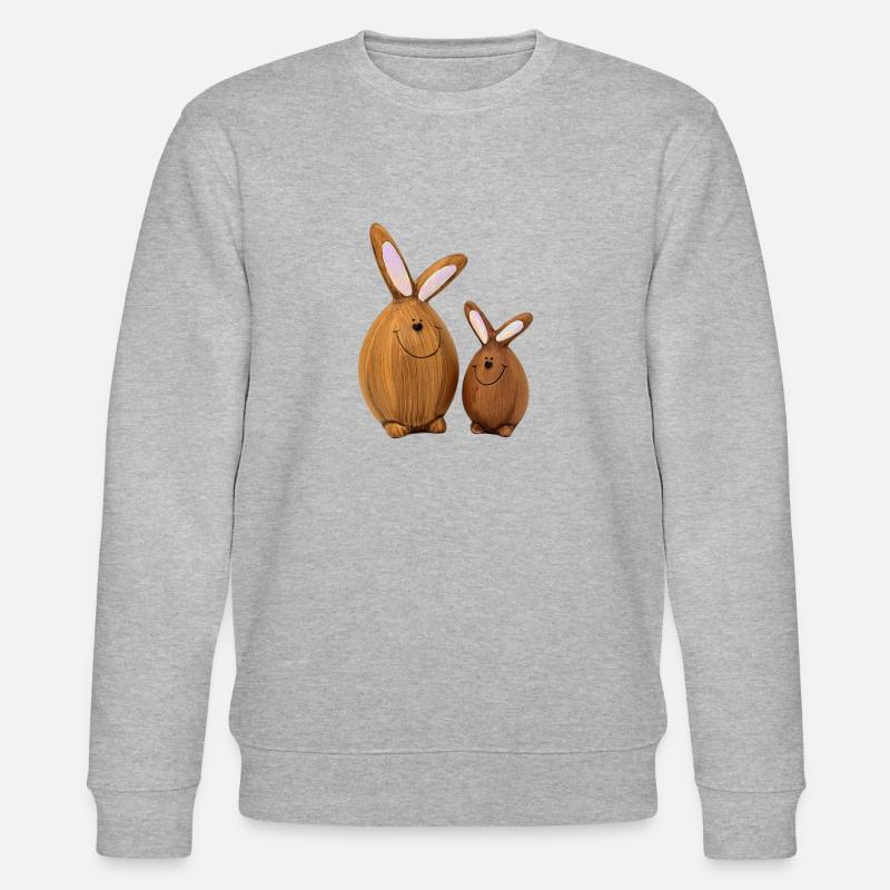 Deux petits lapins de Pâques - Sweat bio CHANGER Stanley/Stella Unisexe - gris chiné