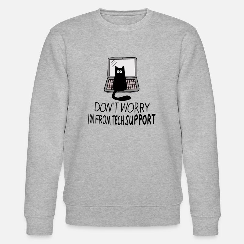 Tech Support Katze - Stanley/Stella Unisex Bio-Sweatshirt CHANGER  - Grau meliert