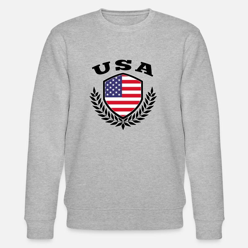 USA Flagge Geschenk - Stanley/Stella Unisex Bio-Sweatshirt CHANGER - Grau meliert