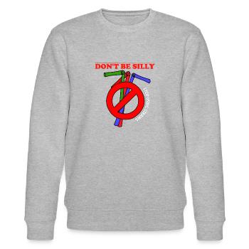 Stop using plastic straws - Stanley/Stella Unisex Bio-Sweatshirt CHANGER  - Grau meliert - Vorne - Nik (191cm) & Marisol (170cm)