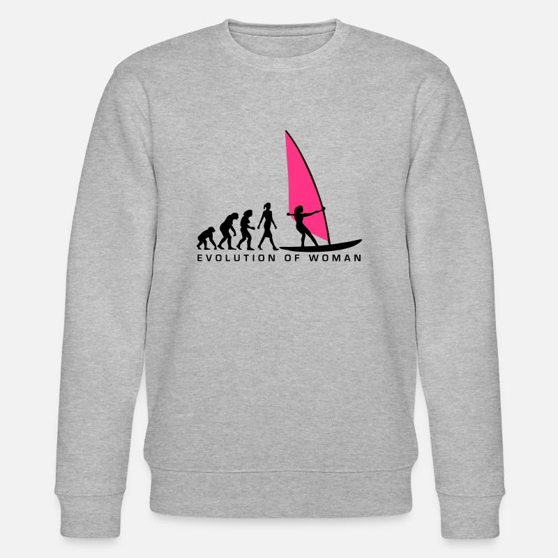 evolution_of_woman_windsurfing_092014_d_ - Stanley/Stella Unisex Bio-Sweatshirt CHANGER  - Grau meliert