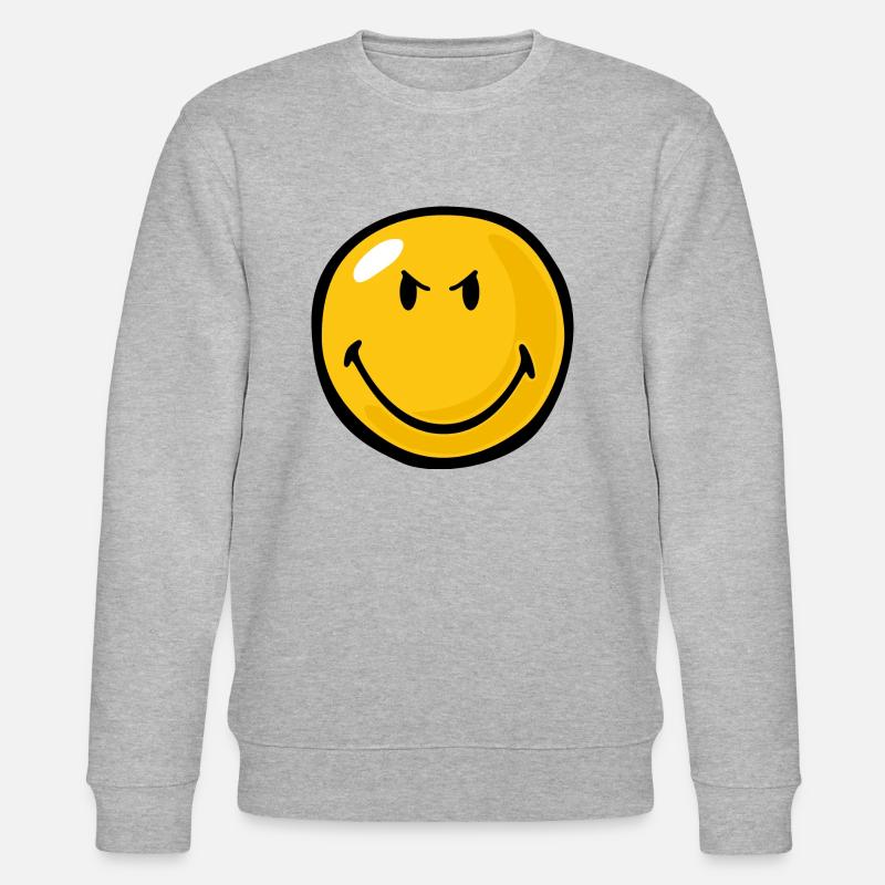 Smiley Anger Devious - Stanley/Stella Unisex Bio-Sweatshirt CHANGER  - Grau meliert