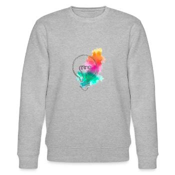 Die Glühbirne mit den Farbflecken - Stanley/Stella Unisex Bio-Sweatshirt CHANGER  - Grau meliert - Vorne - Nik (191cm) & Marisol (170cm)