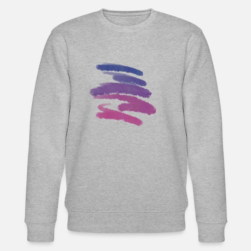 Basic streifen blau pink - Stanley/Stella Unisex Bio-Sweatshirt CHANGER  - Grau meliert