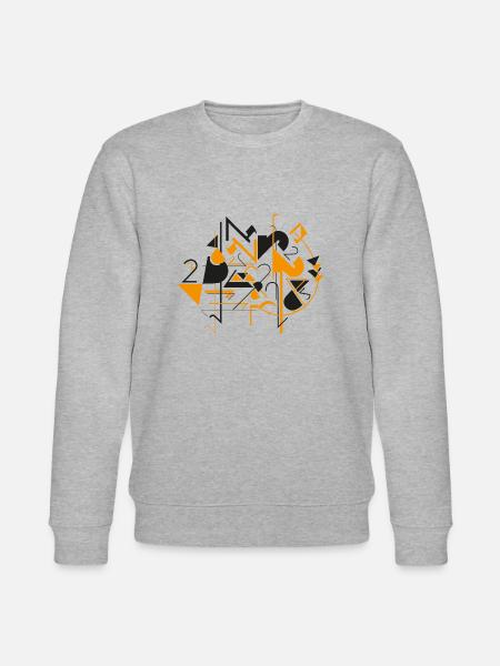 Abstract art - number 2 - black and orange - Stanley/Stella CHANGER Unisex Organic Sweatshirt - heather grey