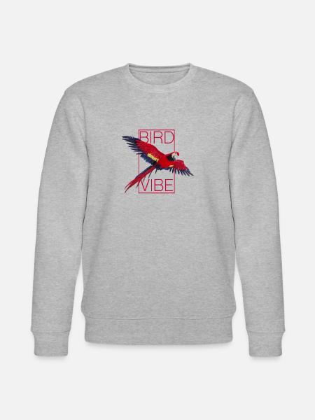 Red Parrot - BIRD VIBE - Stanley/Stella CHANGER Unisex Organic Sweatshirt - heather grey
