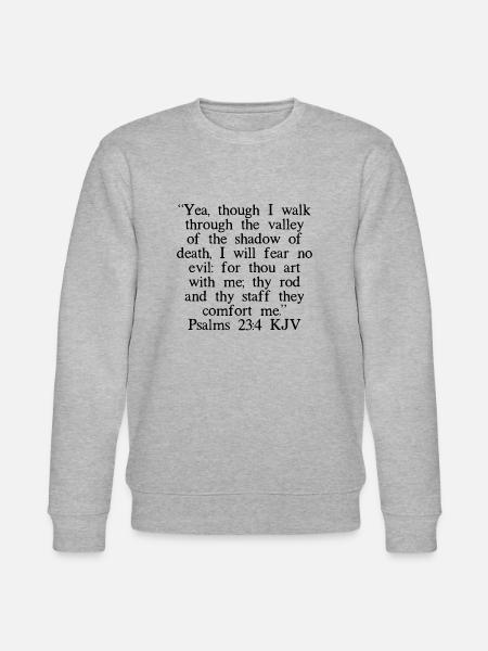 Psalms 23:4 KJV - Stanley/Stella CHANGER Unisex Organic Sweatshirt - heather grey