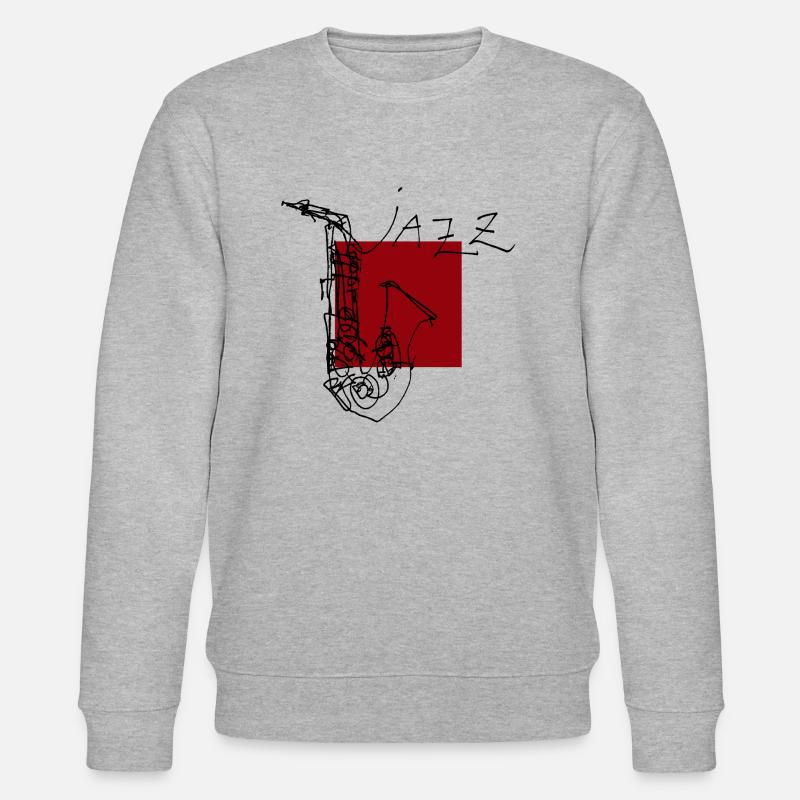 Jazz Black Sax 1 - Stanley/Stella Unisex Bio-Sweatshirt CHANGER  - Grau meliert