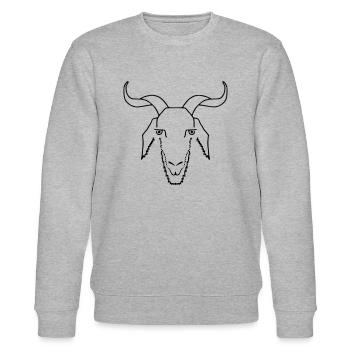 Goat portrait -1 - Stanley/Stella CHANGER Unisex Organic Sweatshirt - heather grey - Front - Nik (191cm) & Marisol (170cm)