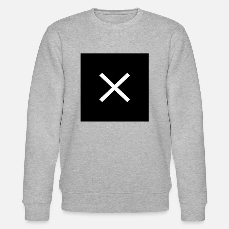 Croix blanc sur noir - Sweat bio CHANGER Stanley/Stella Unisexe - gris chiné