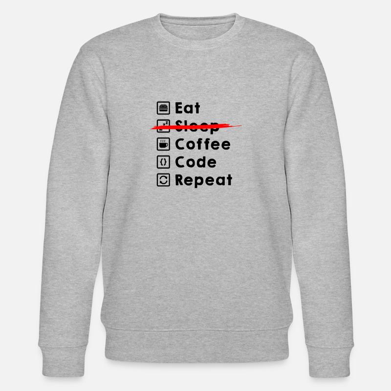 Eat Coffee Code Repeat - Sweat bio CHANGER Stanley/Stella Unisexe - gris chiné