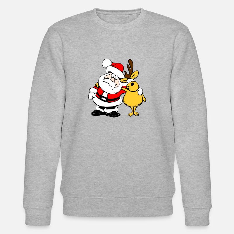 Weihnachtsmann und Rentiere - Stanley/Stella Unisex Bio-Sweatshirt CHANGER  - Grau meliert