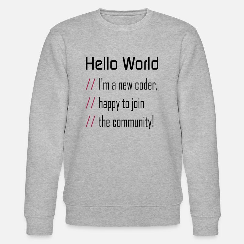Hallo Welt, mein neuer Programmierer - Stanley/Stella Unisex Bio-Sweatshirt CHANGER  - Grau meliert