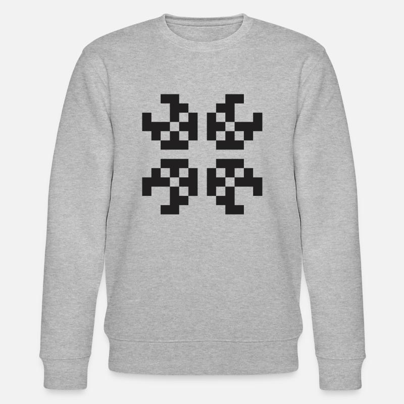 Pixel Figur Programmierer Webdesigner Geschenk - Stanley/Stella Unisex Bio-Sweatshirt CHANGER  - Grau meliert
