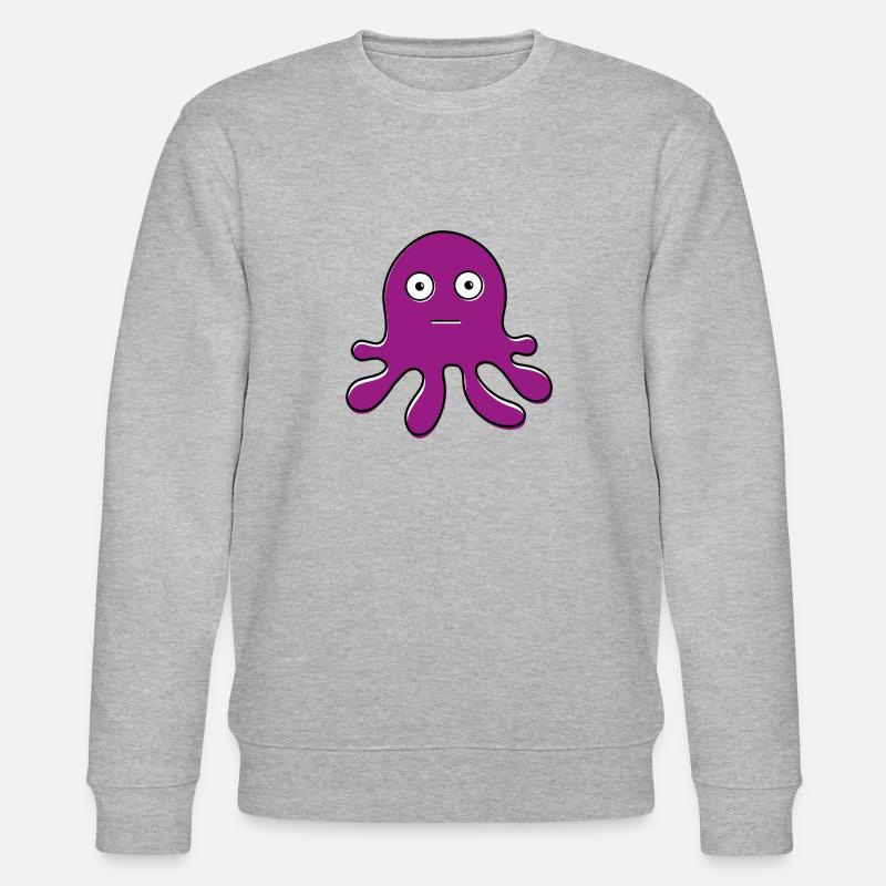 Lila Krake - Stanley/Stella Unisex Bio-Sweatshirt CHANGER  - Grau meliert