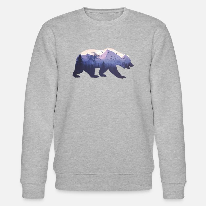 Ours Silhouette Randonnée - Sweat bio CHANGER Stanley/Stella Unisexe - gris chiné