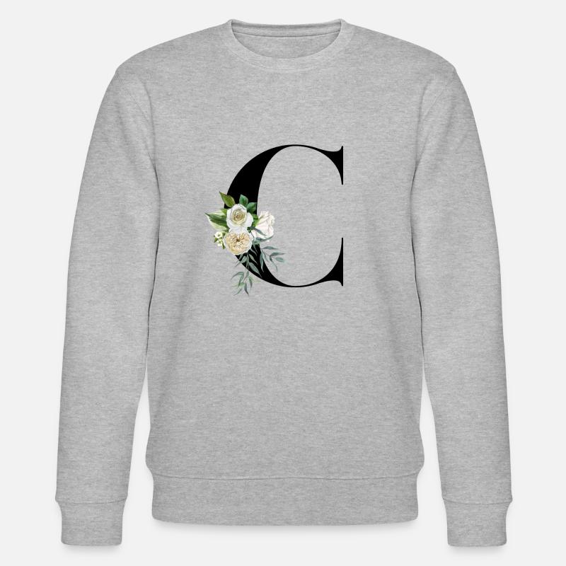 Buchstabe C blühende - Stanley/Stella Unisex Bio-Sweatshirt CHANGER  - Grau meliert