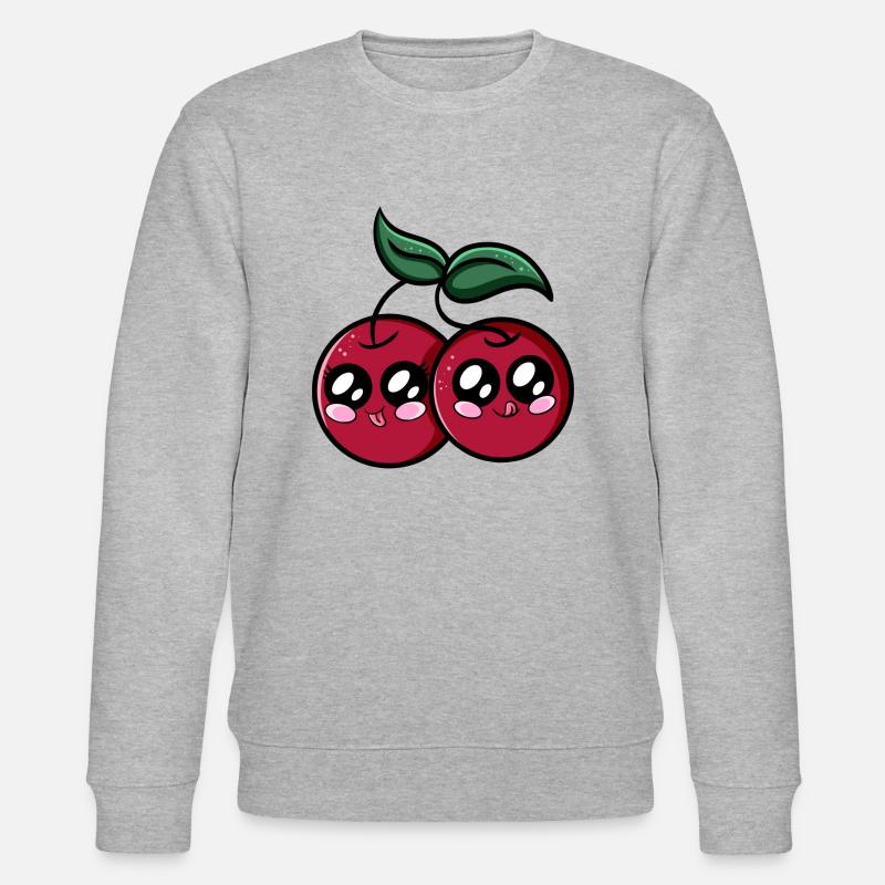 Kirschen Kawaii! - Stanley/Stella Unisex Bio-Sweatshirt CHANGER  - Grau meliert