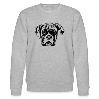 boxer WITHOUT BACKGROUND - Stanley/Stella Unisex Bio-Sweatshirt CHANGER  - Grau meliert - Vorne - Nik (191cm) & Marisol (170cm)