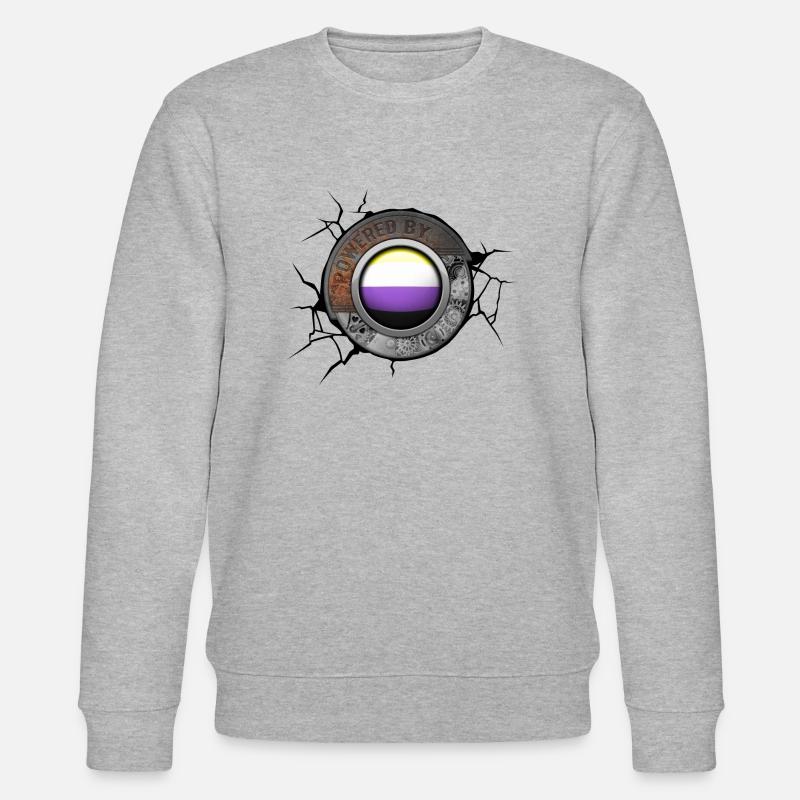 Propulsé par le moteur Steampunk Non Binary Pride - Sweat bio CHANGER Stanley/Stella Unisexe - gris chiné