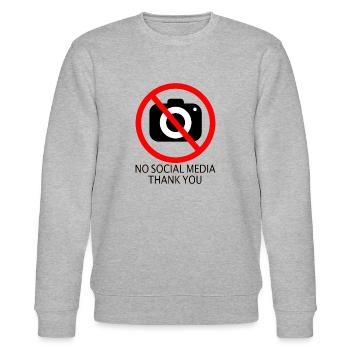 no social media - Stanley/Stella Unisex Bio-Sweatshirt CHANGER  - Grau meliert - Vorne - Nik (191cm) & Marisol (170cm)
