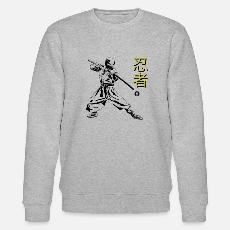 Kampfbereiter Ninja - Stanley/Stella Unisex Bio-Sweatshirt CHANGER  - Grau meliert