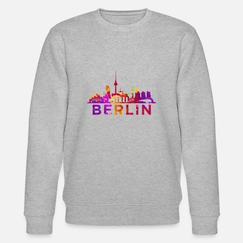 Berlin Skyline Impression Souvenir Geschenkidee - Stanley/Stella Unisex Bio-Sweatshirt CHANGER  - Grau meliert
