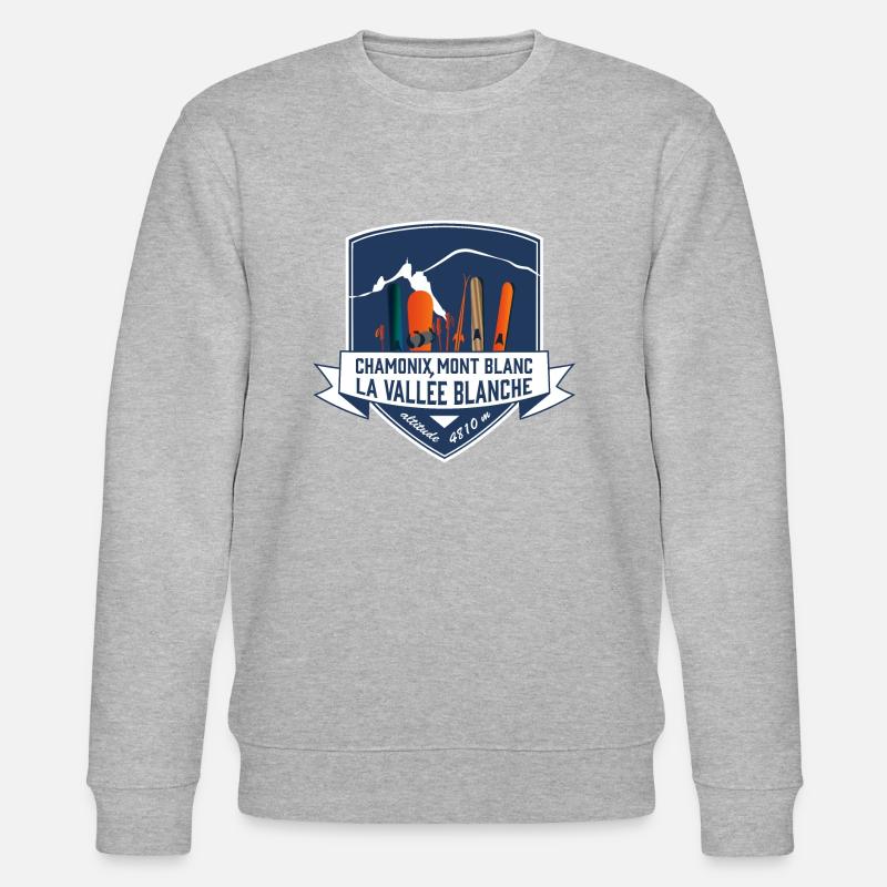 ecusson chamonix mont blanc leewarddesign - Stanley/Stella CHANGER Unisex Organic Sweatshirt - heather grey