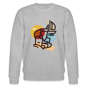 Baltic Sea Scene - Stanley/Stella CHANGER Unisex Organic Sweatshirt - heather grey - Front - Nik (191cm) & Marisol (170cm)