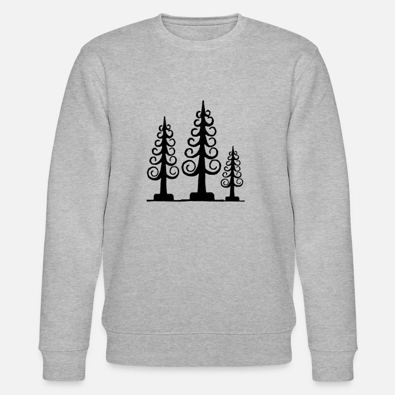 geschnitzter Tannenbaum, Spanbaum, Erzgebirge - Stanley/Stella Unisex Bio-Sweatshirt CHANGER  - Grau meliert