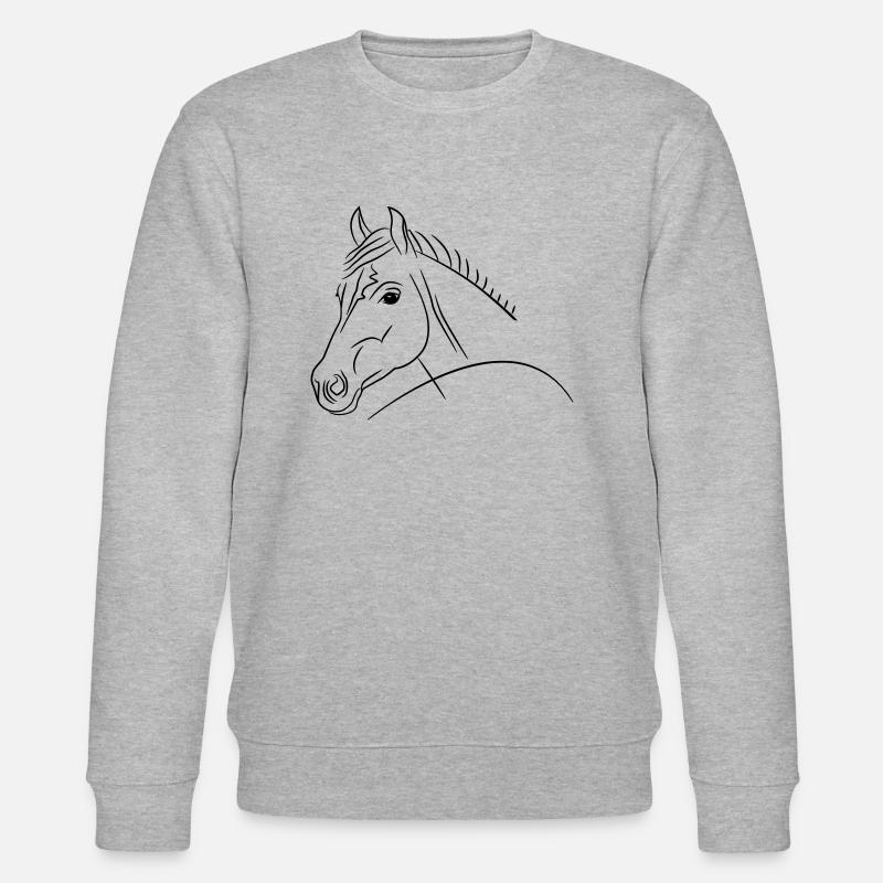 Illustration de tête de cheval - Sweat bio CHANGER Stanley/Stella Unisexe - gris chiné