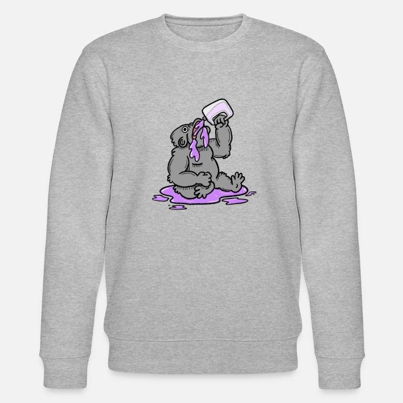 Gorilla Drinking Squash - Stanley/Stella CHANGER Unisex Organic Sweatshirt - heather grey