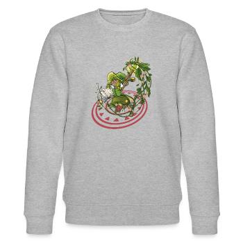 Kleine Hexe - FLOWER - Stanley/Stella Unisex Bio-Sweatshirt CHANGER  - Grau meliert - Vorne - Nik (191cm) & Marisol (170cm)