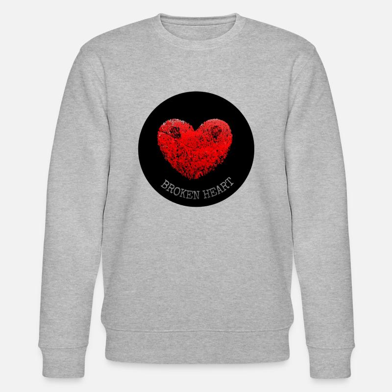 Broken Heart / Gebrochenes Herz - Stanley/Stella Unisex Bio-Sweatshirt CHANGER  - Grau meliert