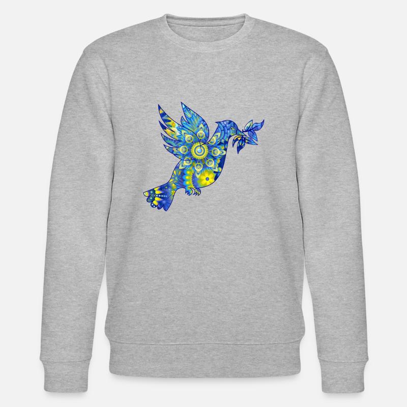 Blumen-Friedenstaube - Stanley/Stella Unisex Bio-Sweatshirt CHANGER  - Grau meliert