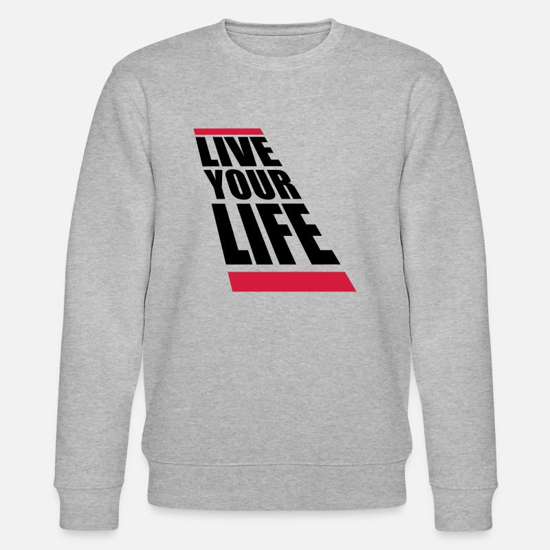 Live Your Life - Stanley/Stella Unisex Bio-Sweatshirt CHANGER  - Grau meliert