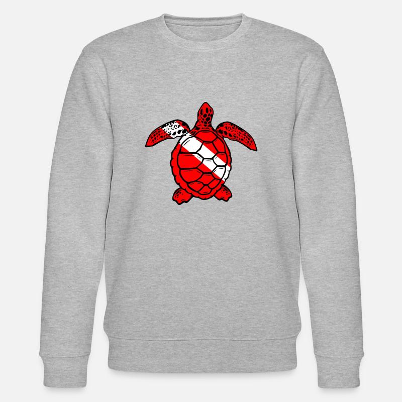 Schildkröte von Scuba.Style - Stanley/Stella Unisex Bio-Sweatshirt CHANGER  - Grau meliert